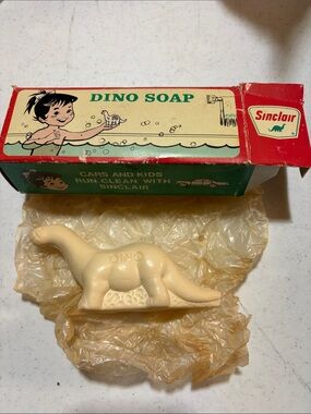 Vintage Sinclair Dino Soap - Cream Dinosaur Bath Toy